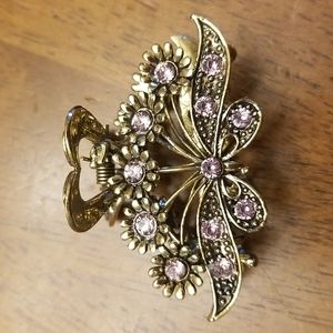 Pretty small metal golden hair clip
